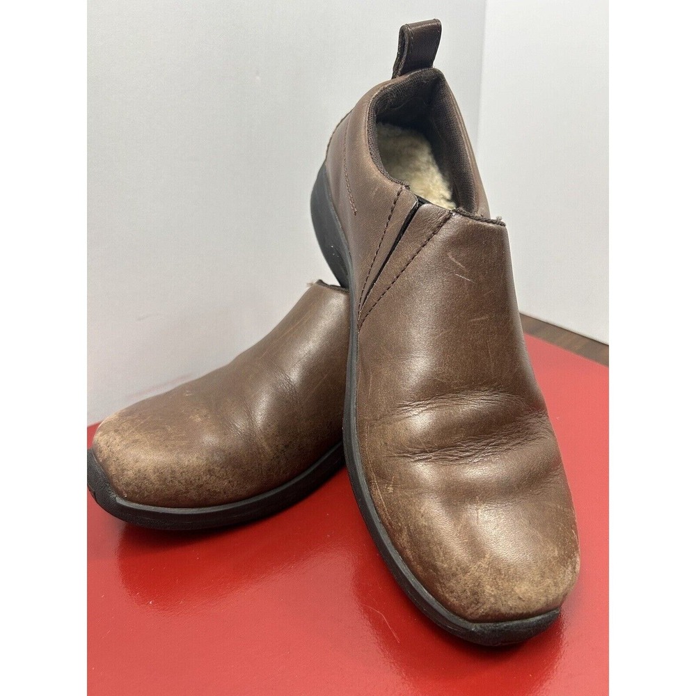 Ugg Australia Women's Brown 5256 Leather Slip On Fur Lined Loafers Shoes US 6
